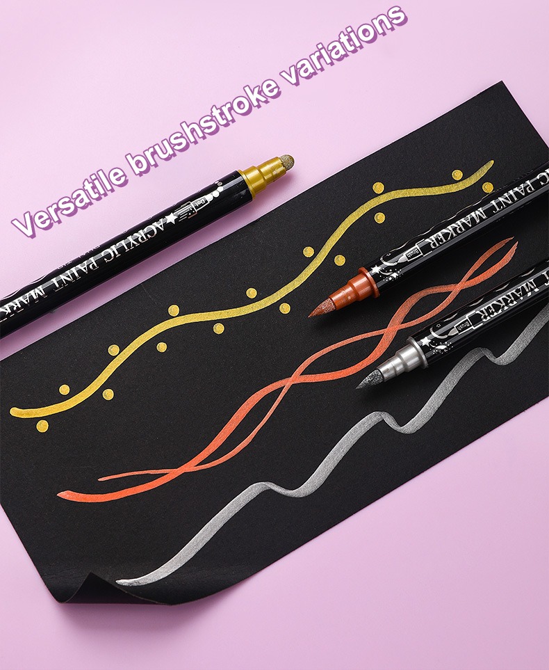 versatile brushstroke variations-Headed Acrylic Metal Coloring Marker Pen 