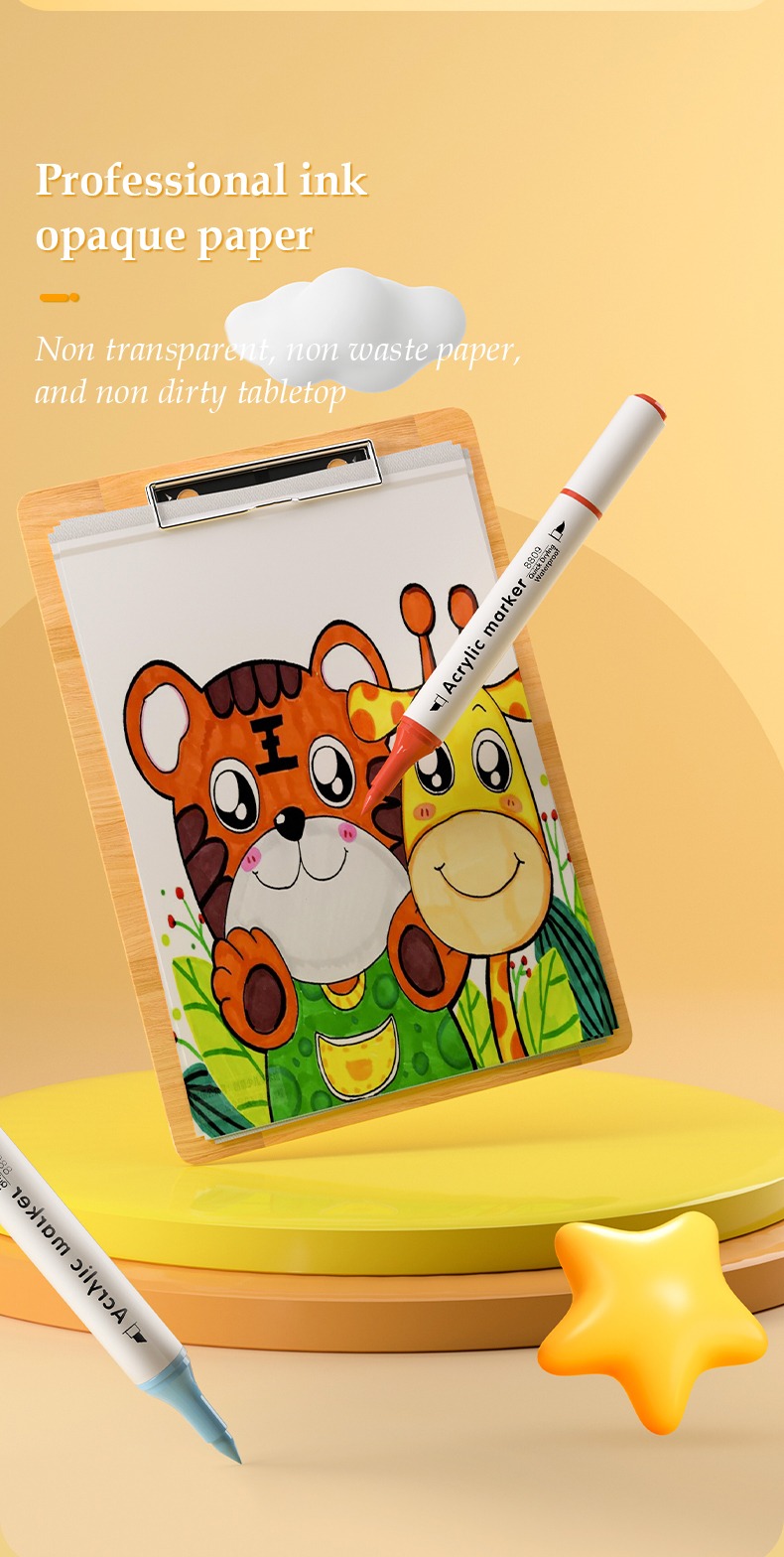 fiber nib smooth and continuously colored ink output-Double Headed Children'S Painting Pen