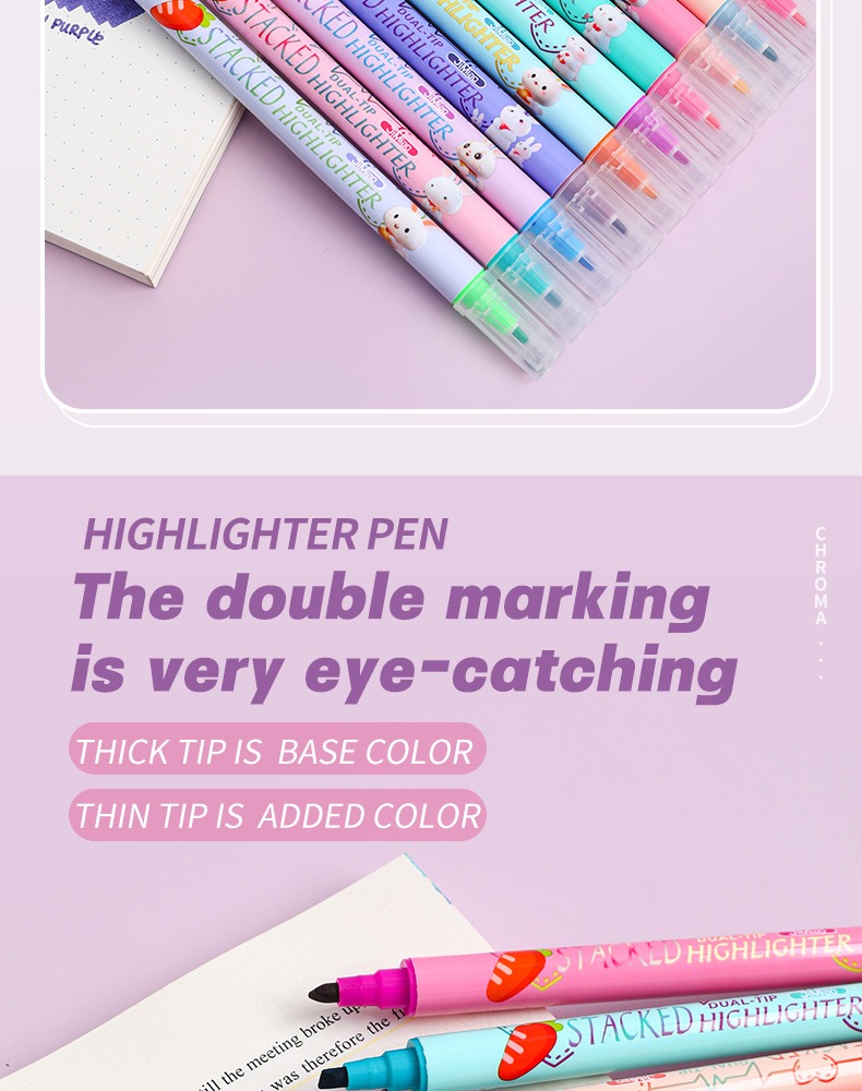 the double marking is very eye-catching-Double-headed Acrylic Markers Set