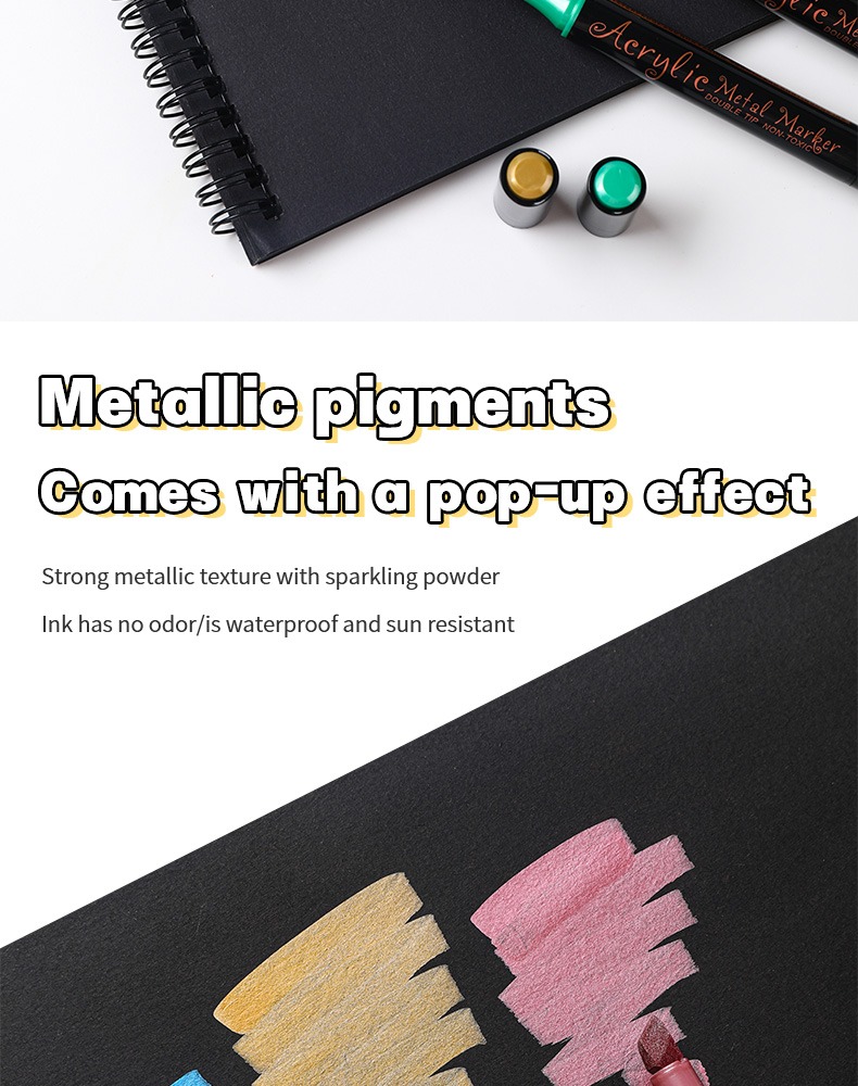 Double-headed Metal Acrylic Marker Pen