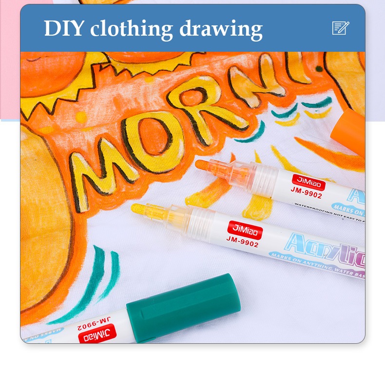 diy clothing drawing-Hand Drawn Ceramic Acrylic Markers Set