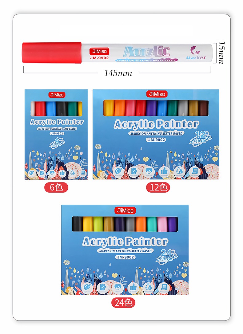 size-Hand Drawn Ceramic Acrylic Markers Set