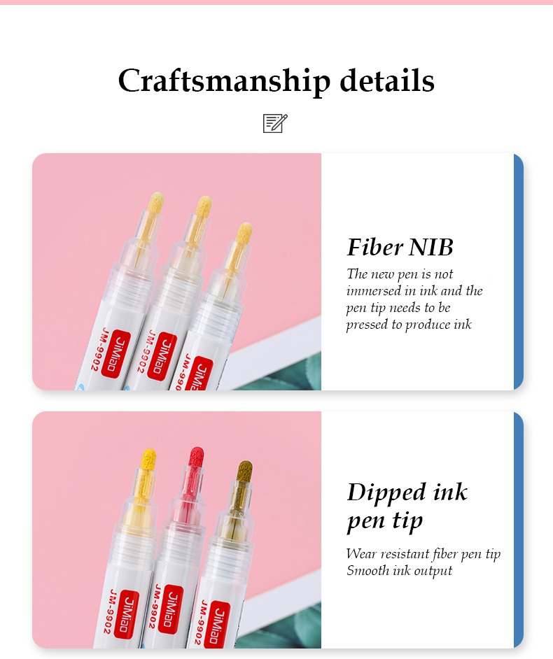 craftsmanship details -Hand Drawn Ceramic Acrylic Markers Set