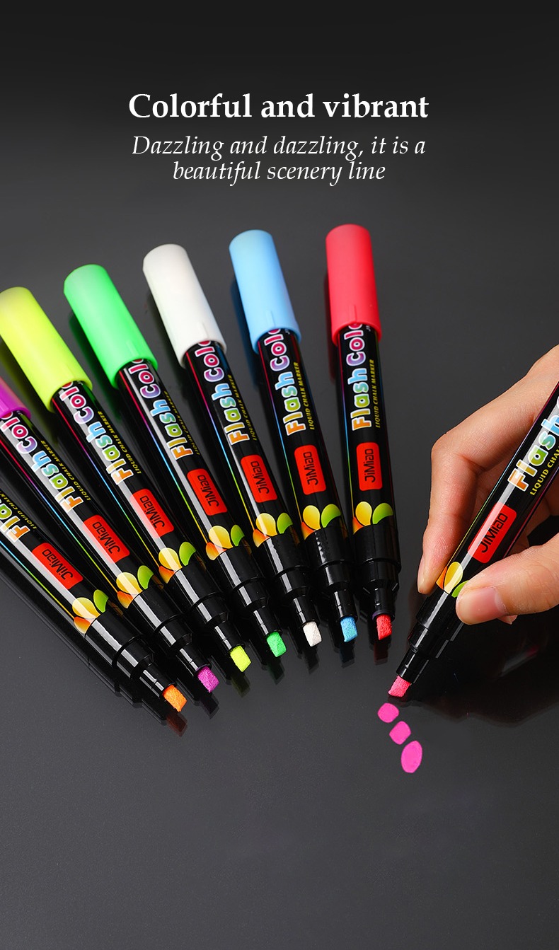 colorful and vibrant-8pcs Liquid Chalk Led Fluorescent Board Special Coloring Marker Pen