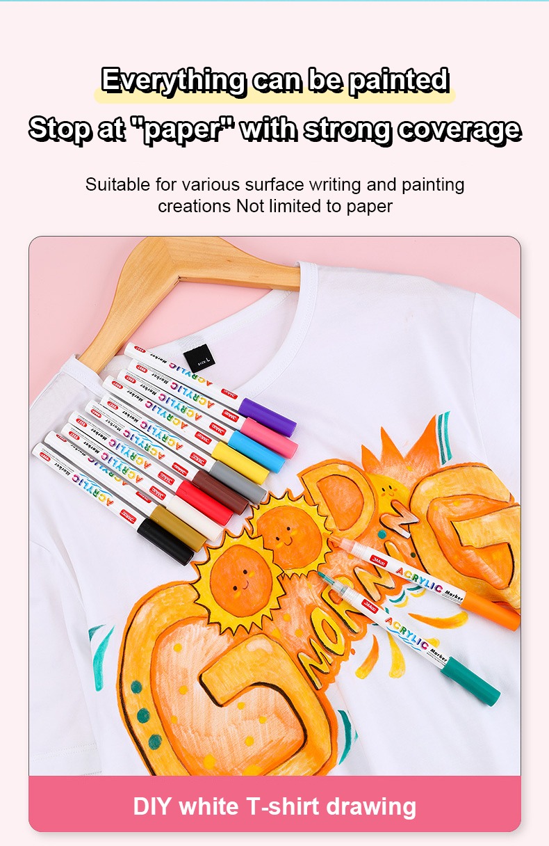 Everything can be painted stop at paper with strong coverage-Valve Acrylicc Coloring Marker Pen